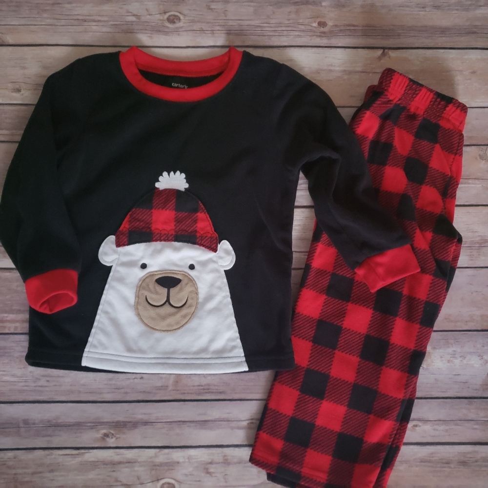 [ CARTER'S ] Fleece Red Plaid PJ Set